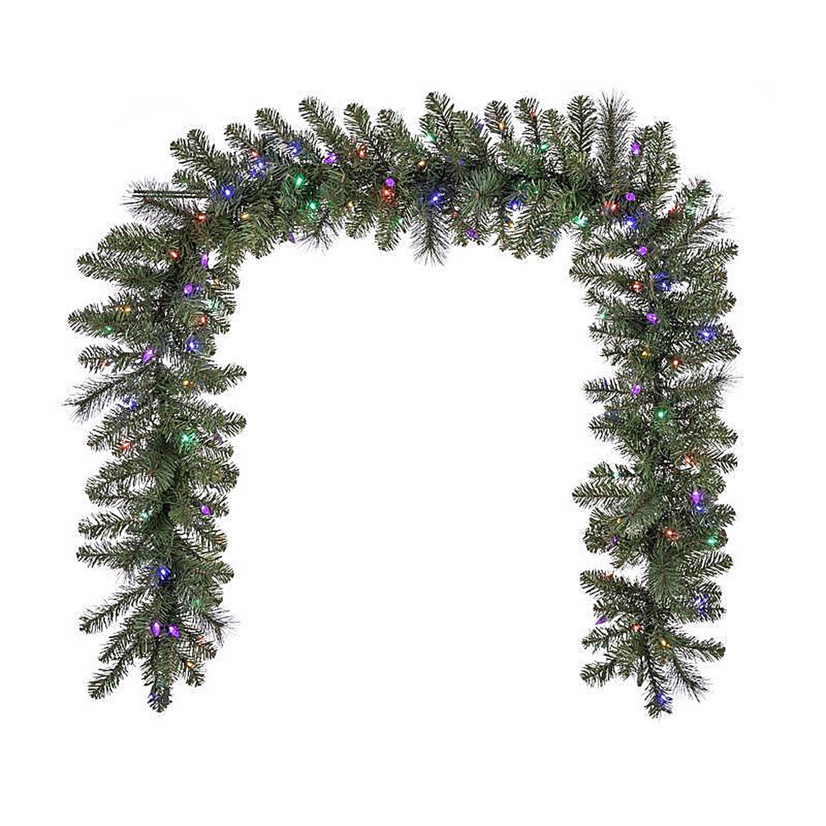 Celebrations MPGARL-9WAC6MUA Platinum 14 in. D X 9 ft. L LED Prelit Multicolored Mixed Pine Christmas Garland