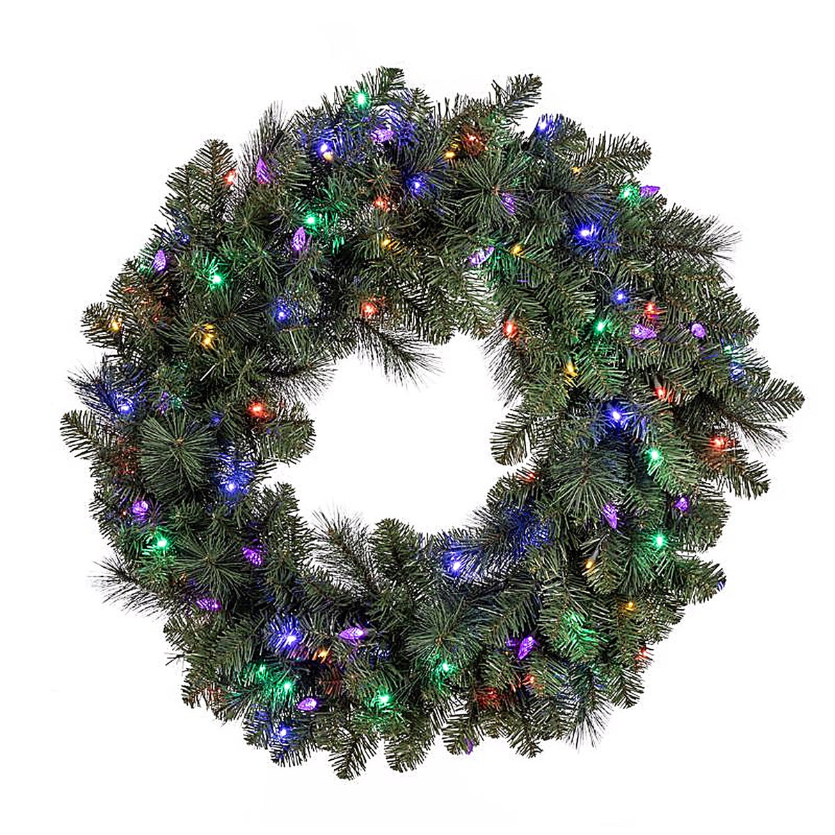Celebrations MPWR-36-WAC6MUA 36 in. Dia. LED Prelit Mixed Pine Christmas Wreath