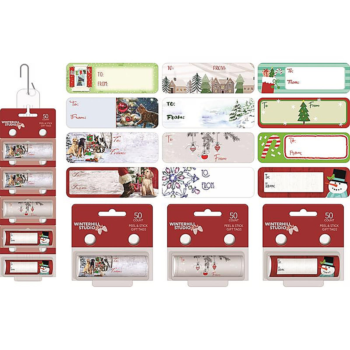 Paper Images CTGR50CS-7 Assorted Peel N Stick Holiday Gift Tags