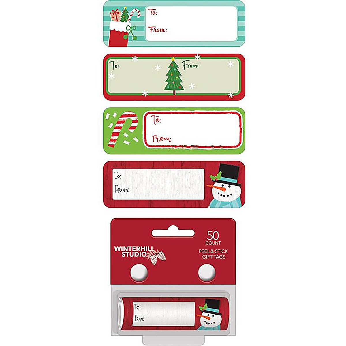 Paper Images CTGR50CS-7 Assorted Peel N Stick Holiday Gift Tags