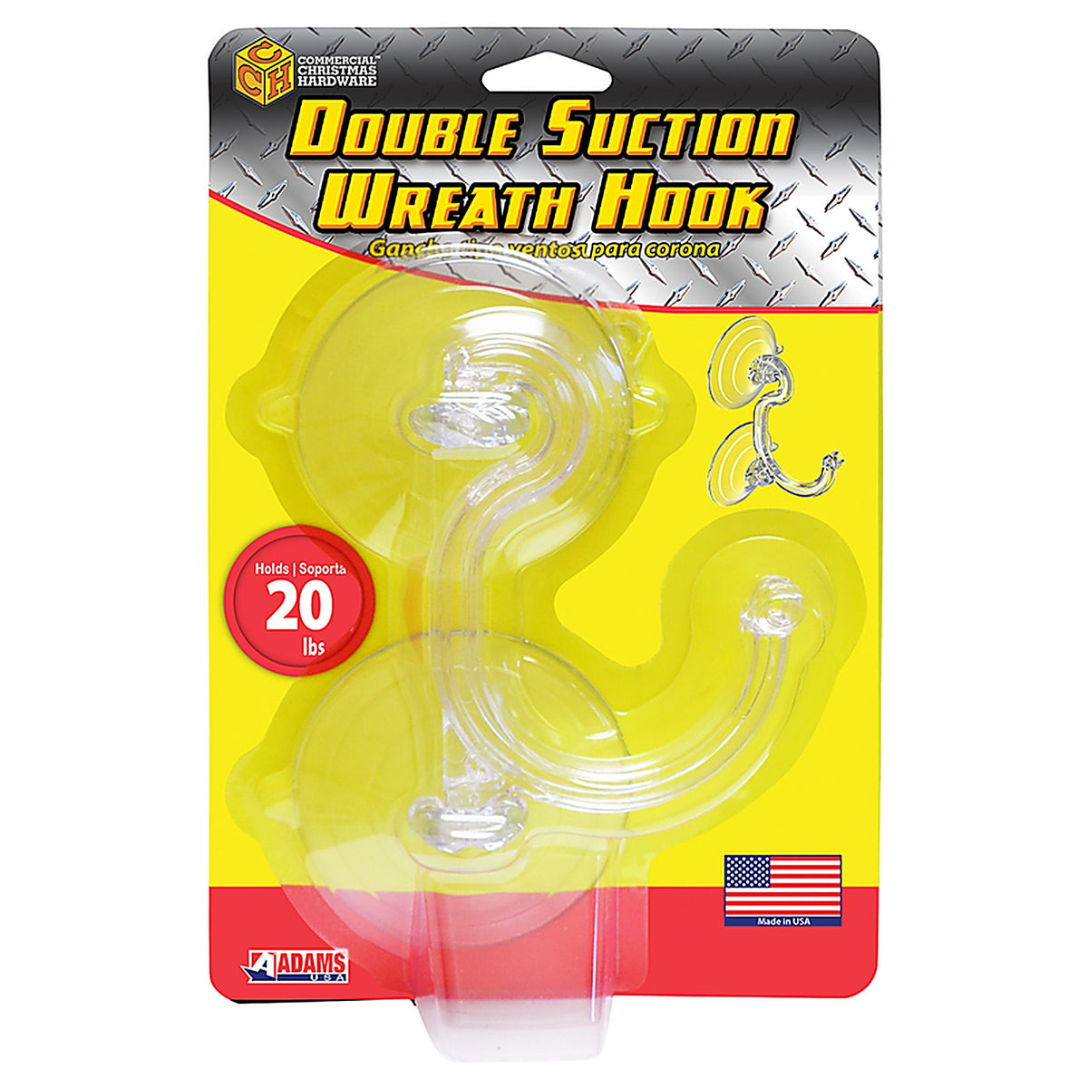 Adams 5750-86-5034 Double Suction Wreath Hook