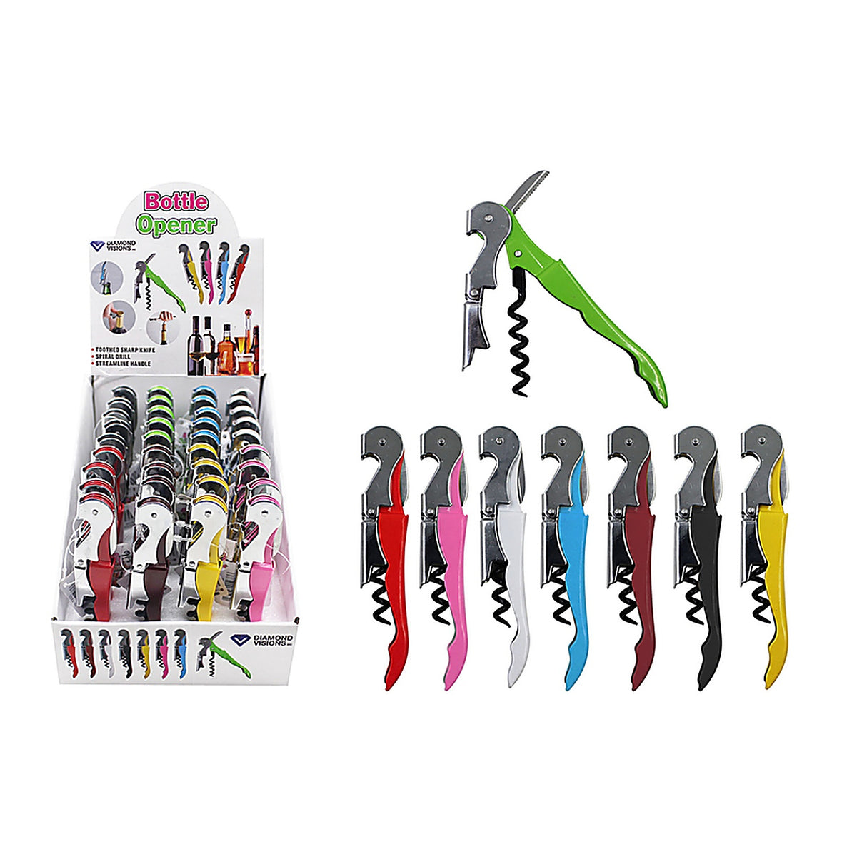 Diamond Visions 11-1933 Assorted Metal Corkscrew