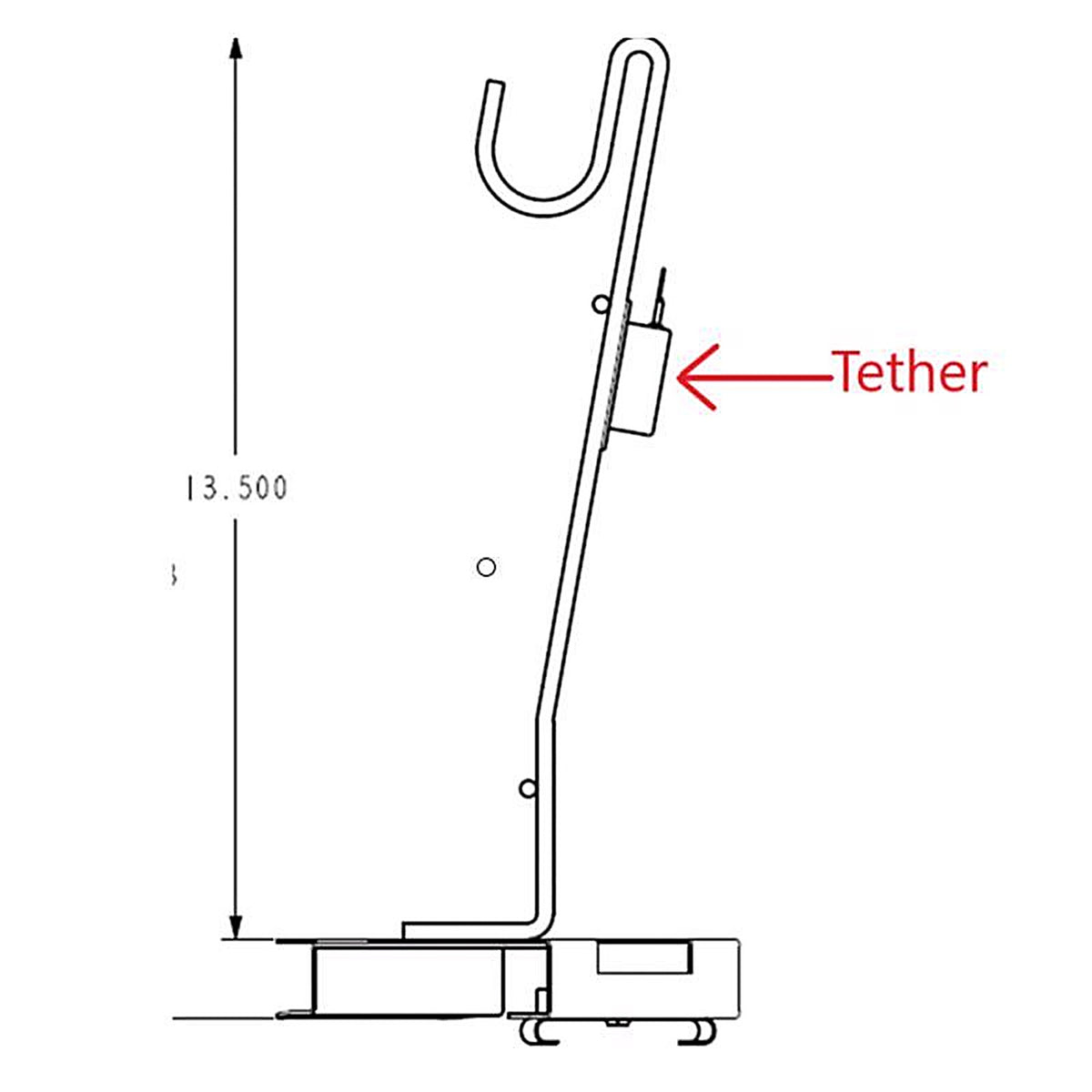 Ebsco - 1022422 - 6 In. H X 4 In. W X 14.64 In. D Black Metal Grinder Tool Holder w/Tether Display