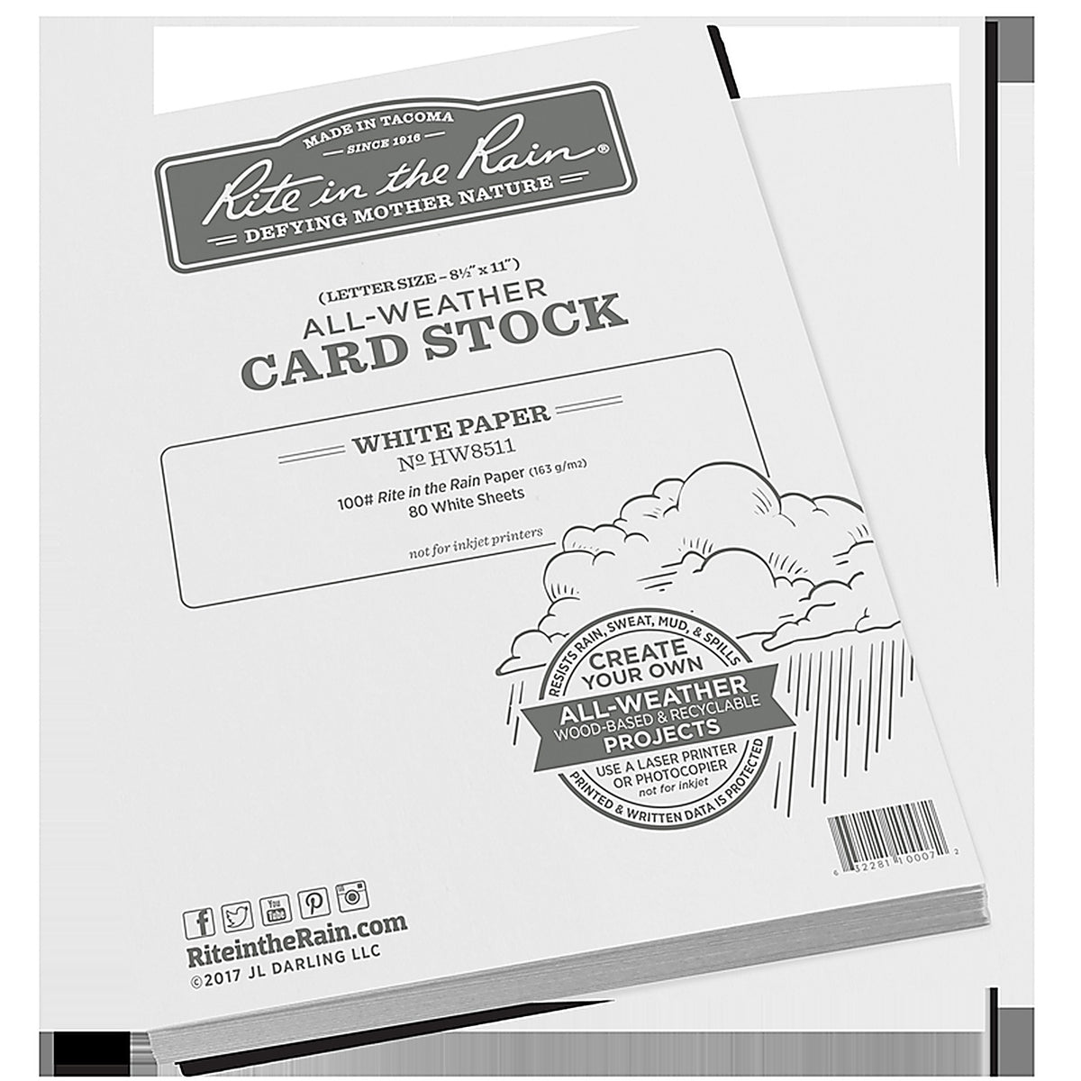 Rite in the Rain - HW8511 - 9 In. W X 11 In. L Card Stock 1 Pack