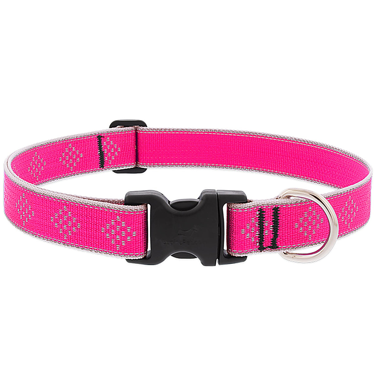 LupinePet - 48252 - Reflective Pink Diamond Nylon Dog Adjustable Collar