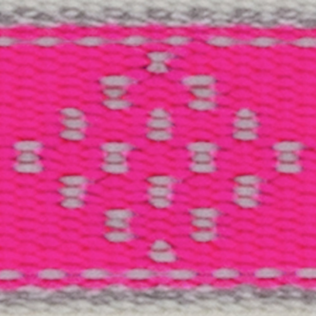 LupinePet - 48252 - Reflective Pink Diamond Nylon Dog Adjustable Collar