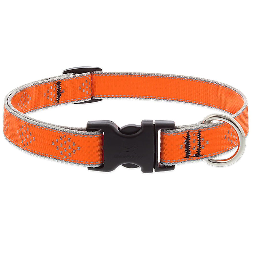 LupinePet - 48301 - Reflective Orange Diamond Nylon Dog Adjustable Collar