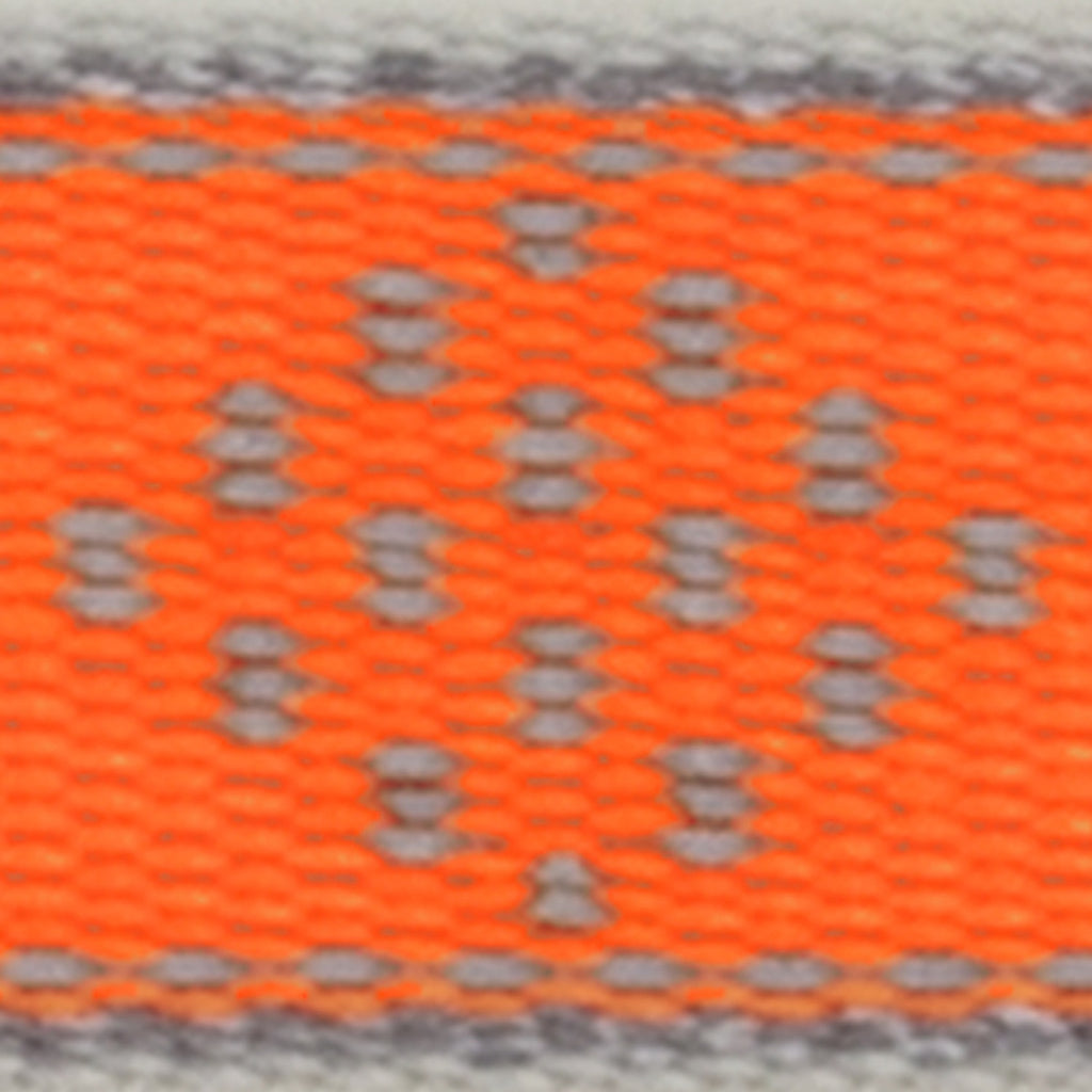 LupinePet - 48301 - Reflective Orange Diamond Nylon Dog Adjustable Collar