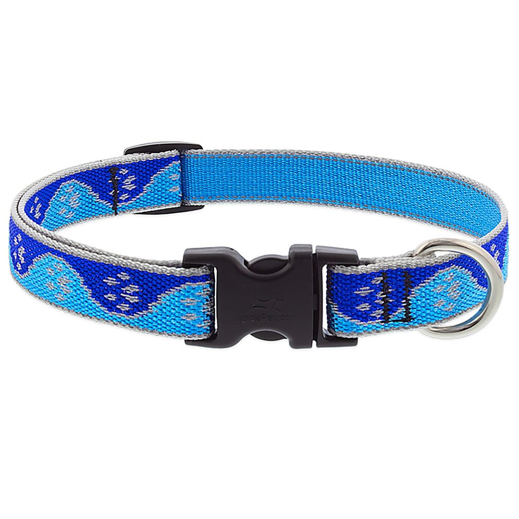 LupinePet - 48401 - Reflective Blue Paws Nylon Dog Adjustable Collar
