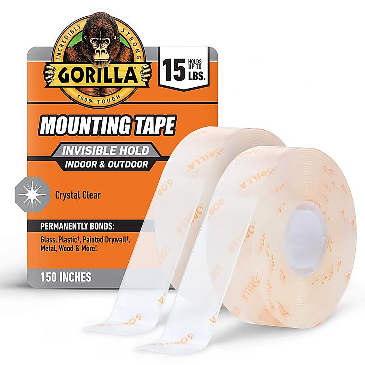Gorilla 6036002 Double Sided 1 in. W x 150 in. L Mounting Tape Clear