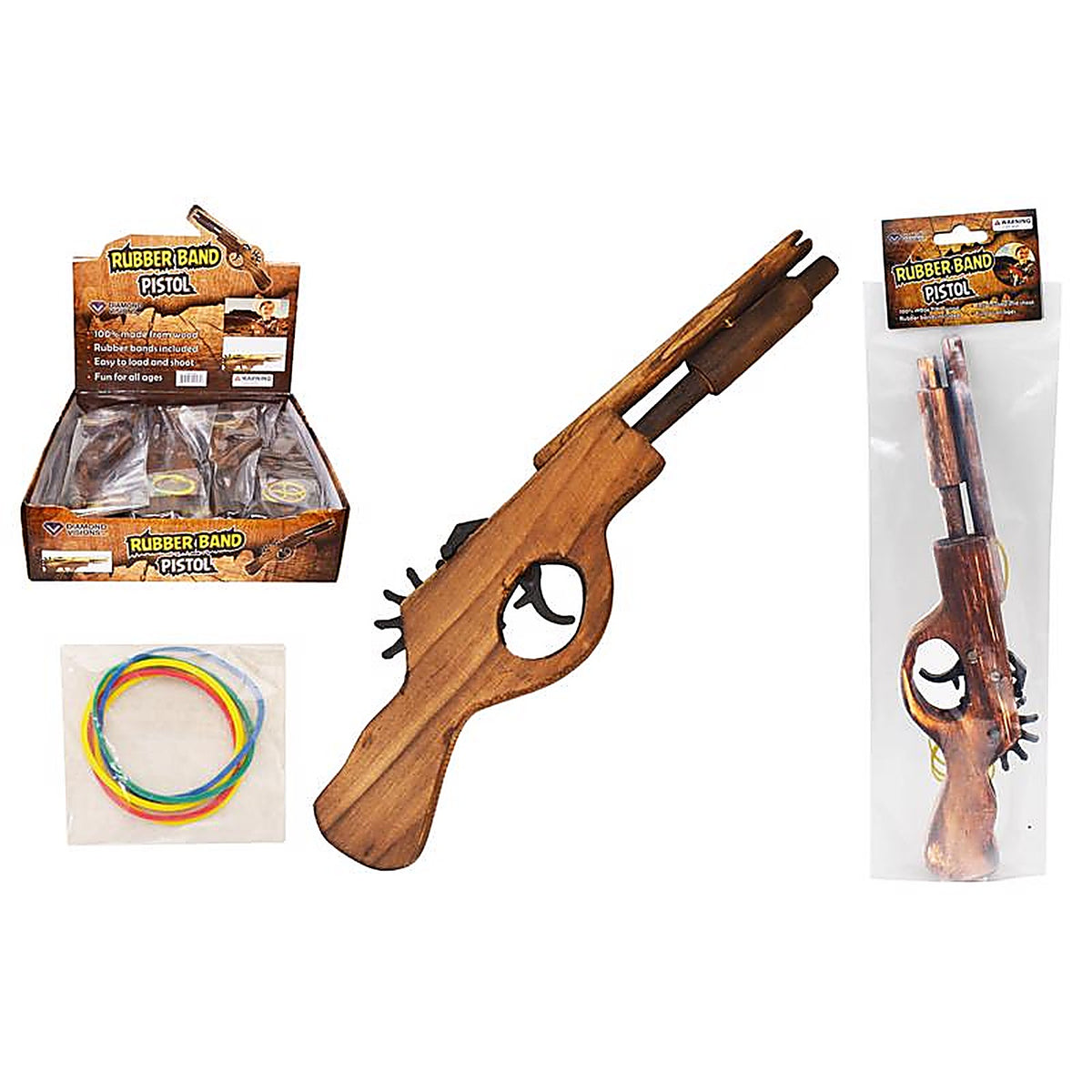 Diamond Visions - TM-2585 - Rubber Band Pistol Brown