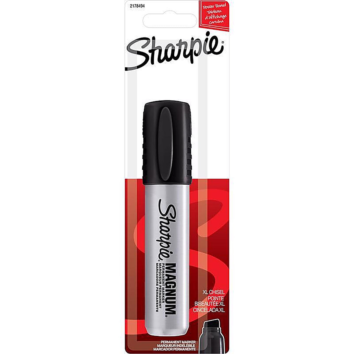 Sharpie 44101 Magnum Black Chisel Tip Permanent Marker 1/Pack