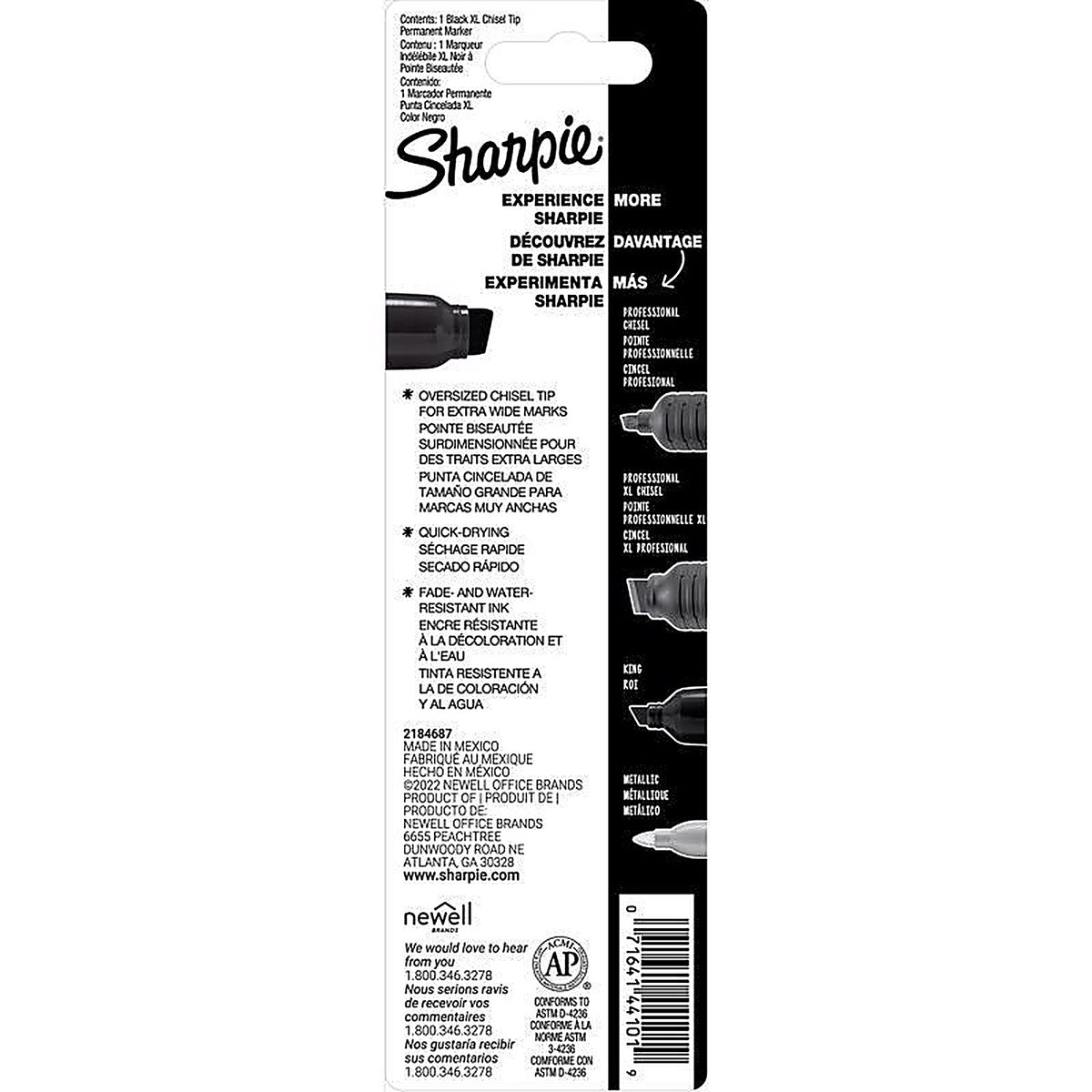 Sharpie 44101 Magnum Black Chisel Tip Permanent Marker 1/Pack