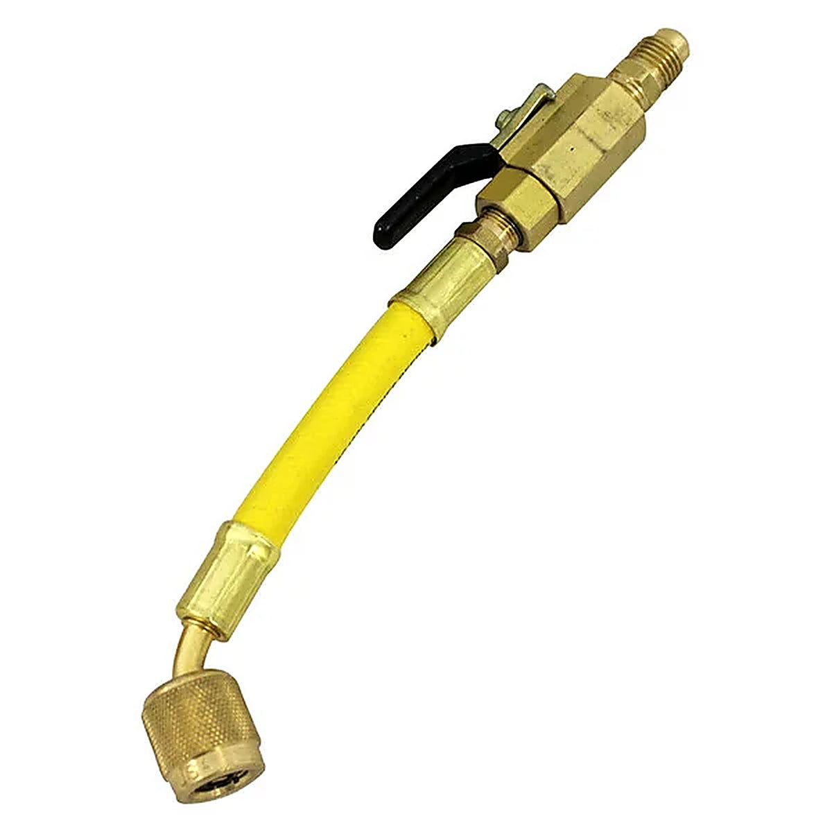 Mastercool 90264 Yellow 1/4in. x 1/4in. Straight Manual Shut-Off Valve