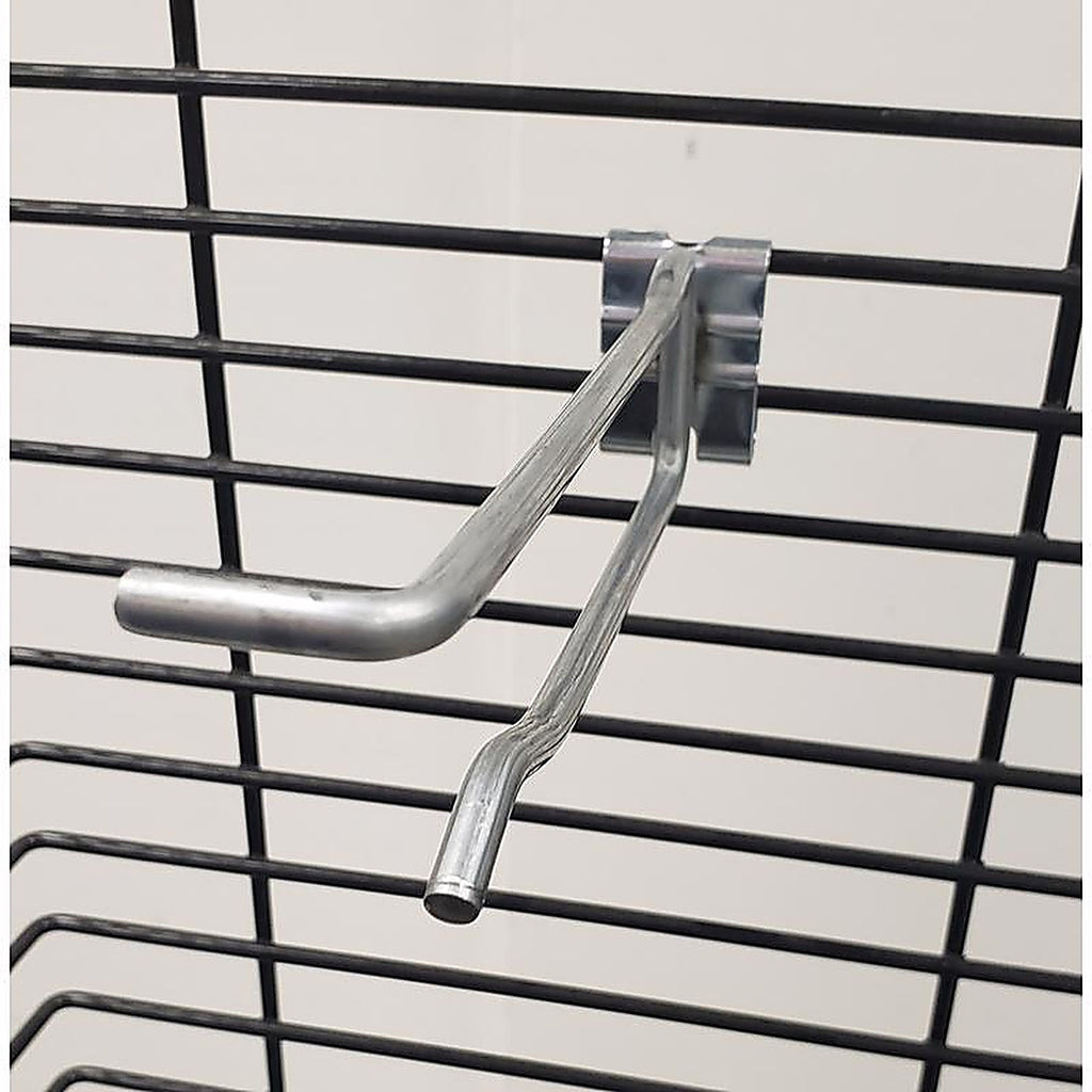 17345 Galvanized Wing Panel Merchandisi - CB25QBH4-50 - 4 In. 212 Silver Metal Cross Bar Non Scanning Hooks Wire Rack Hooks 50 Pack