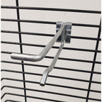 17345 Galvanized Wing Panel Merchandisi - CB25QBH4-50 - 4 In. 212 Silver Metal Cross Bar Non Scanning Hooks Wire Rack Hooks 50 Pack