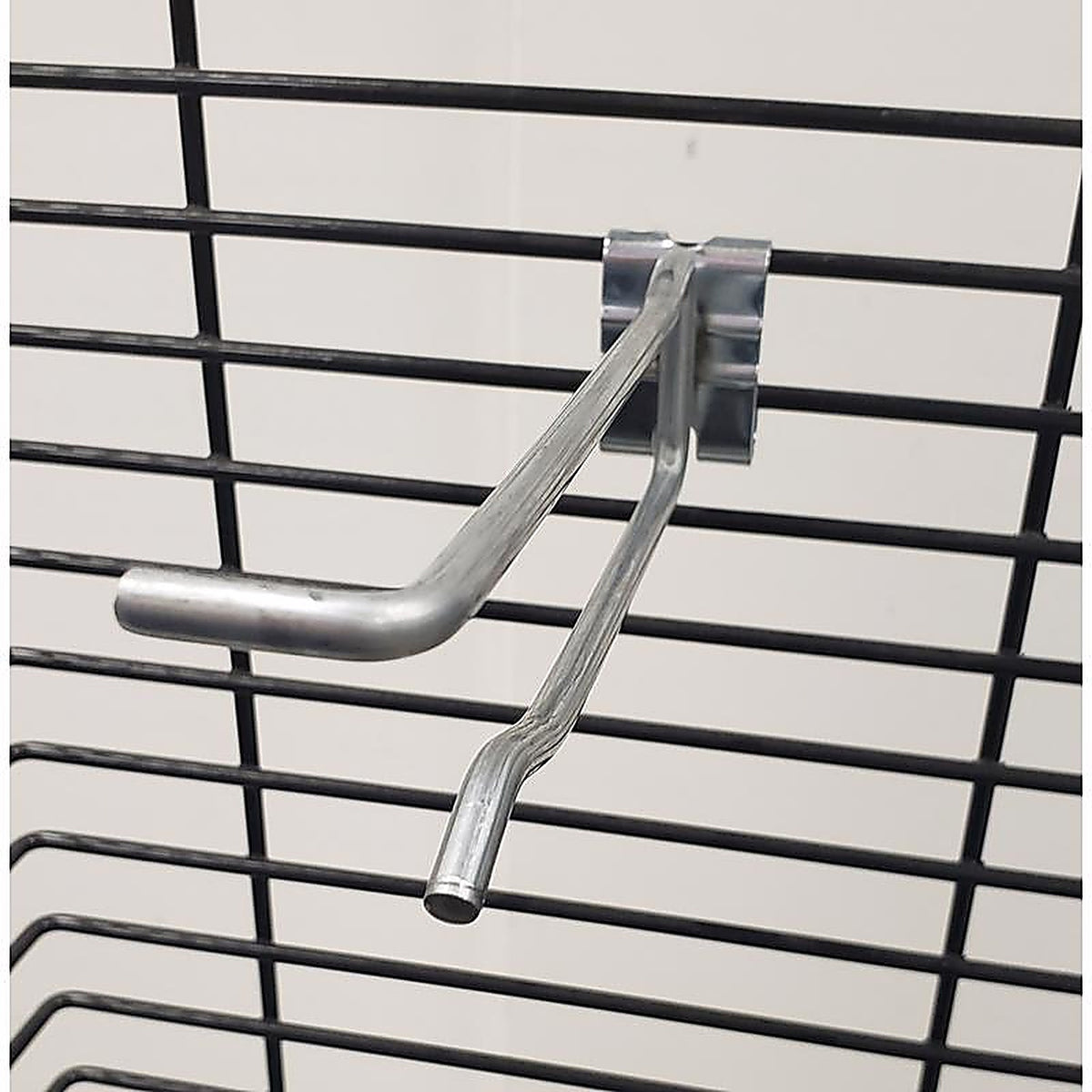 17345 Galvanized Wing Panel Merchandisi - CB25QBH4-50 - 4 In. 212 Silver Metal Cross Bar Non Scanning Hooks Wire Rack Hooks 50 Pack