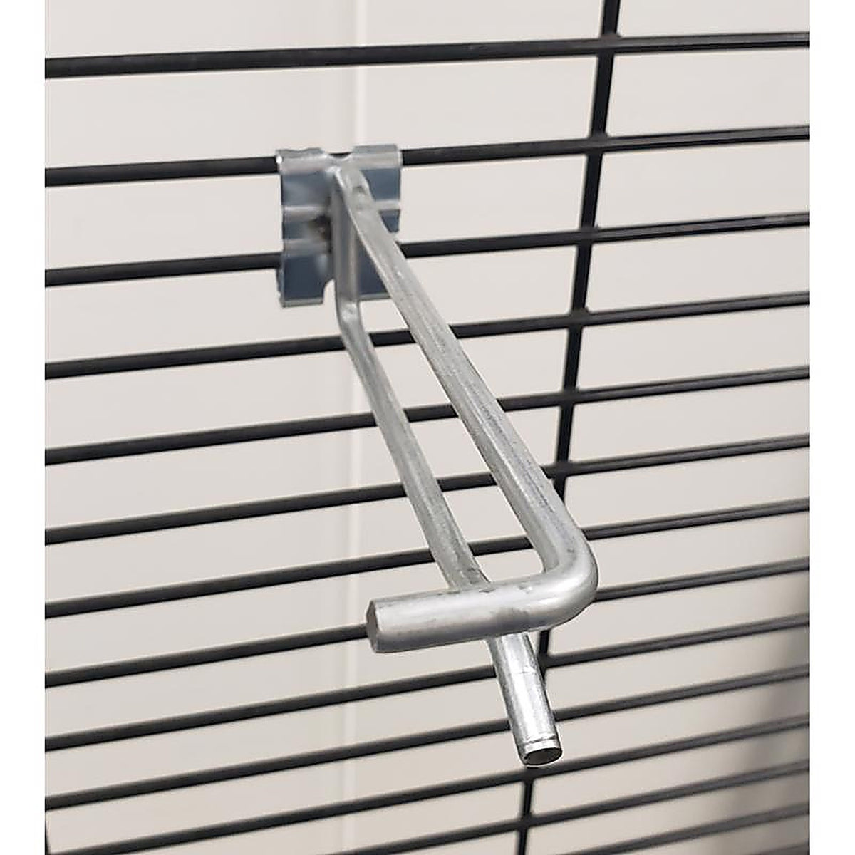 17345 Galvanized Wing Panel Merchandisi - CB25QBH4-50 - 4 In. 212 Silver Metal Cross Bar Non Scanning Hooks Wire Rack Hooks 50 Pack