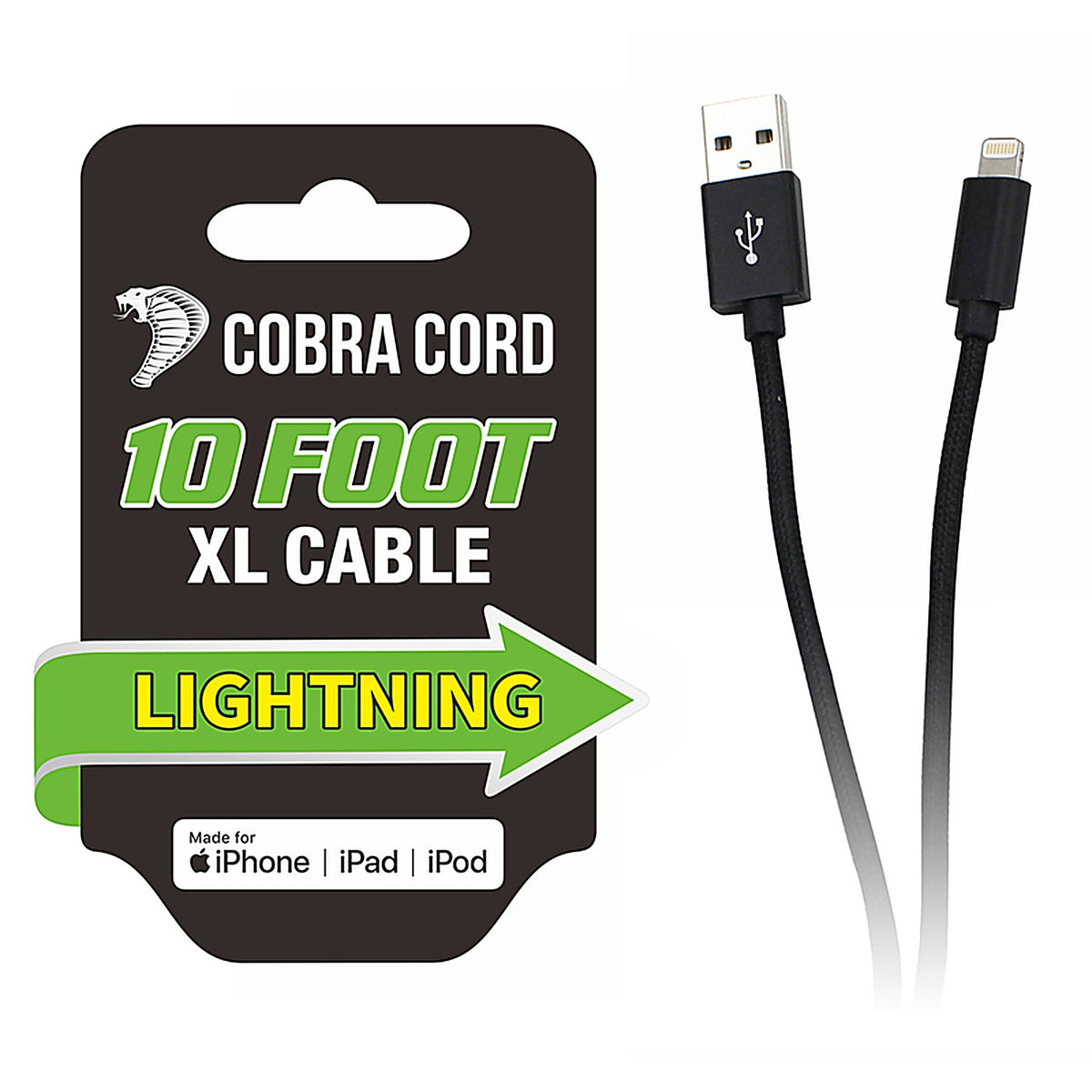 Diamond Visions 01-2644 Cobra Cord Lightening Apple Charging Cable 1 pk