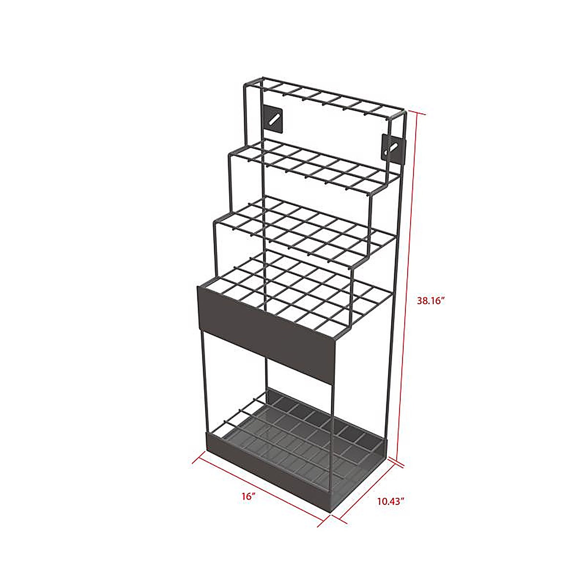 Wm Display Group - 9120 - 38-1/16 In. H X 16-1/8 In. W X 10-1/2 In. D Black Metal Shelf Upright Display Display
