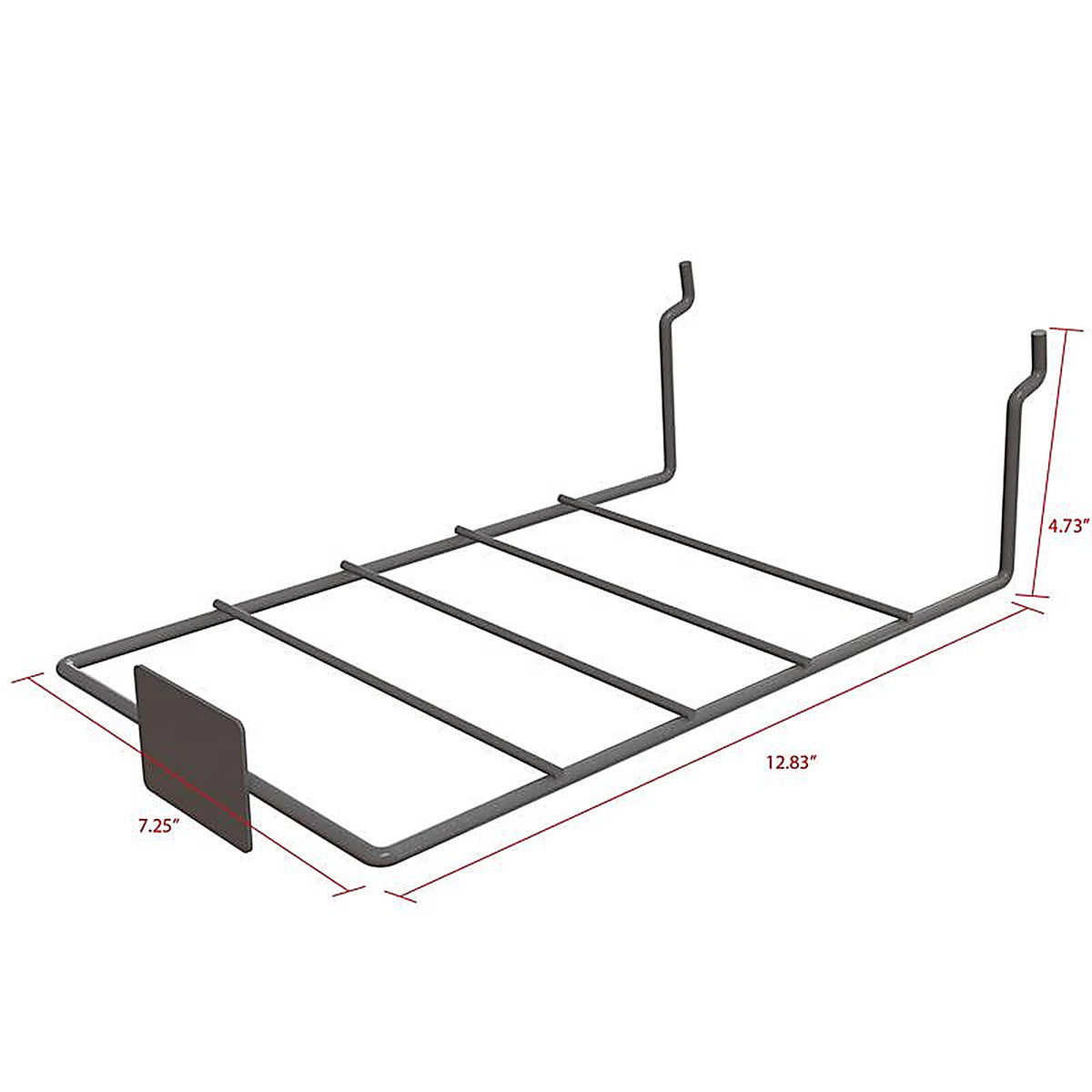 Wm Display Group - 9182 - 5 In. H X 7 In. W X 13 In. D Black Metal Shelf Bracket Holder-Large Pegboard Display