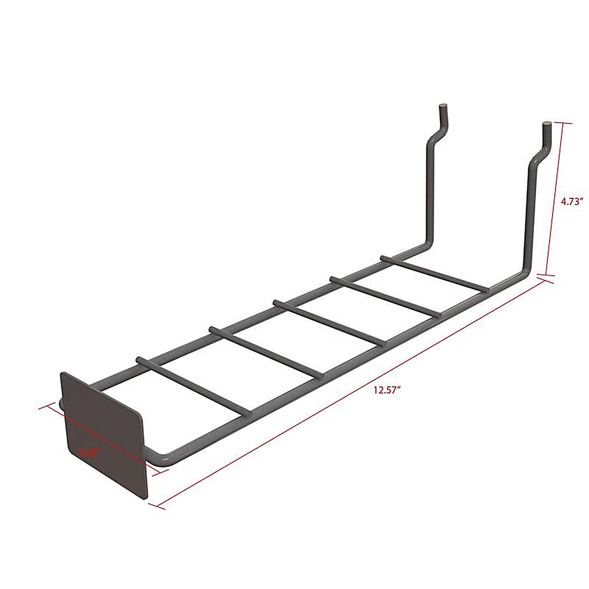 Wm Display Group - 9183 - 5 In. H X 3 In. W X 13 In. D Black Metal Shelf Bracket Holder-Small Pegboard Display