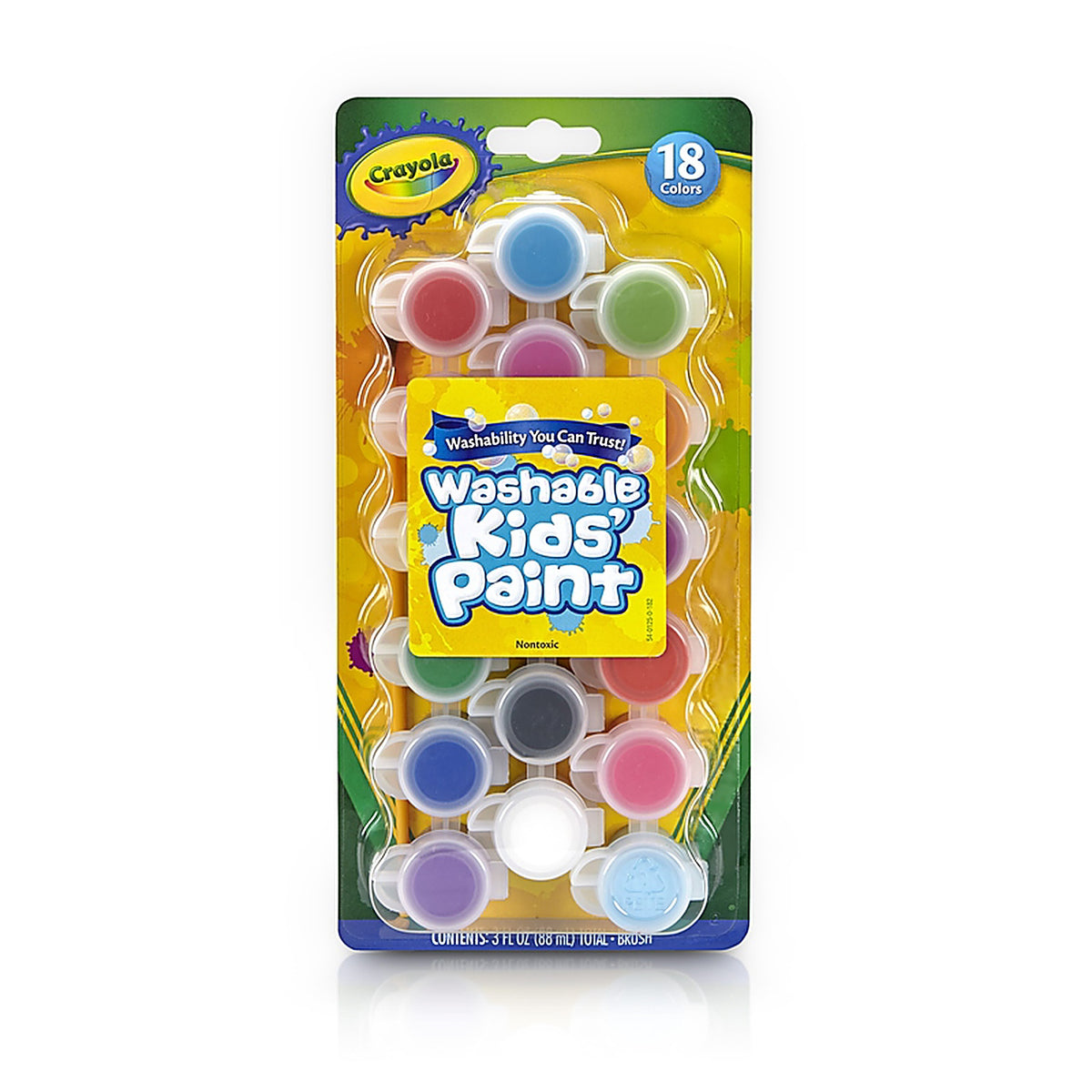 Crayola 54-0125 Kids Washable Paint Set Multicolored 18/pc.