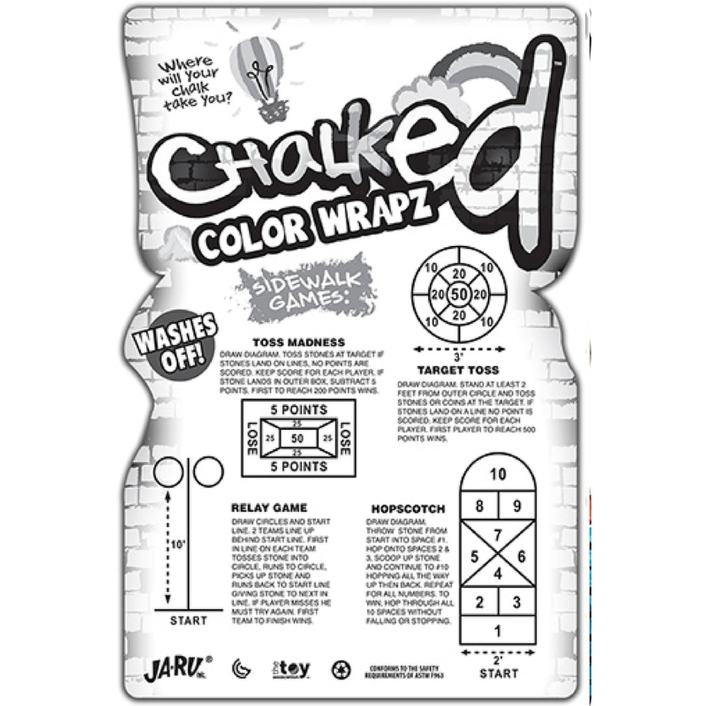 Ja-Ru 3522 Wrapz Sidewalk Chalk Assorted 4 pc