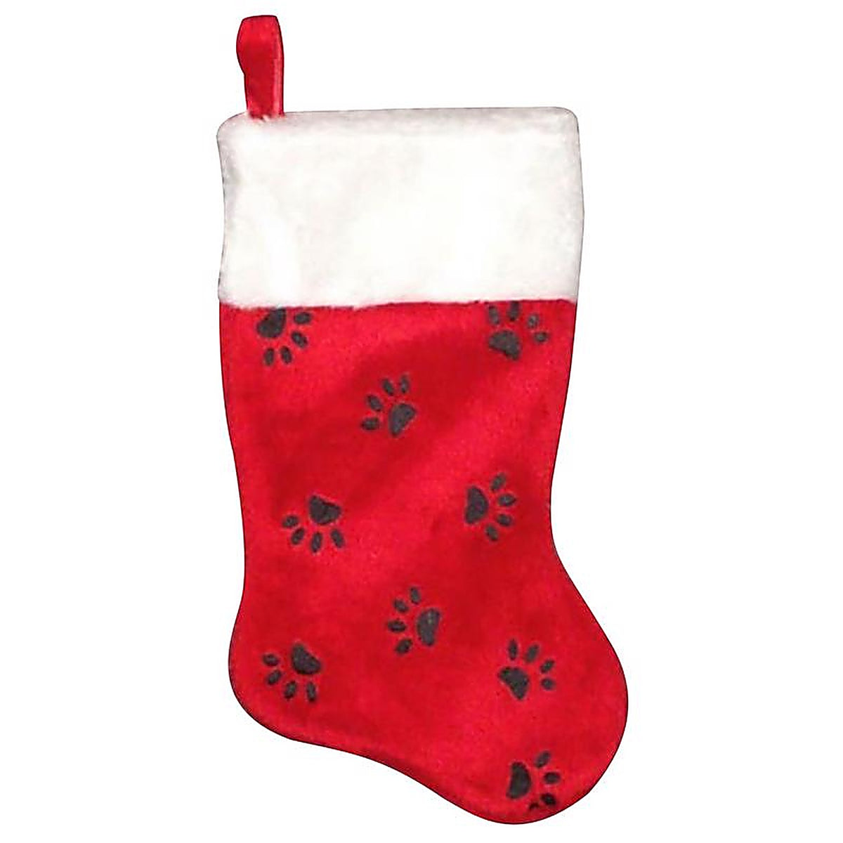 Dyno 1161734-2AC LLC Red/White/Black Paw Print Christmas Stocking