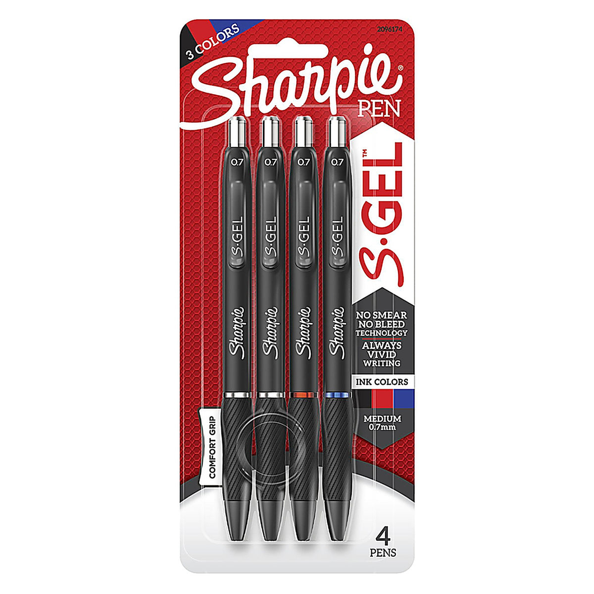 Sharpie 2096174 S-Gel Assorted Retractable Gel Pen 4/Pack