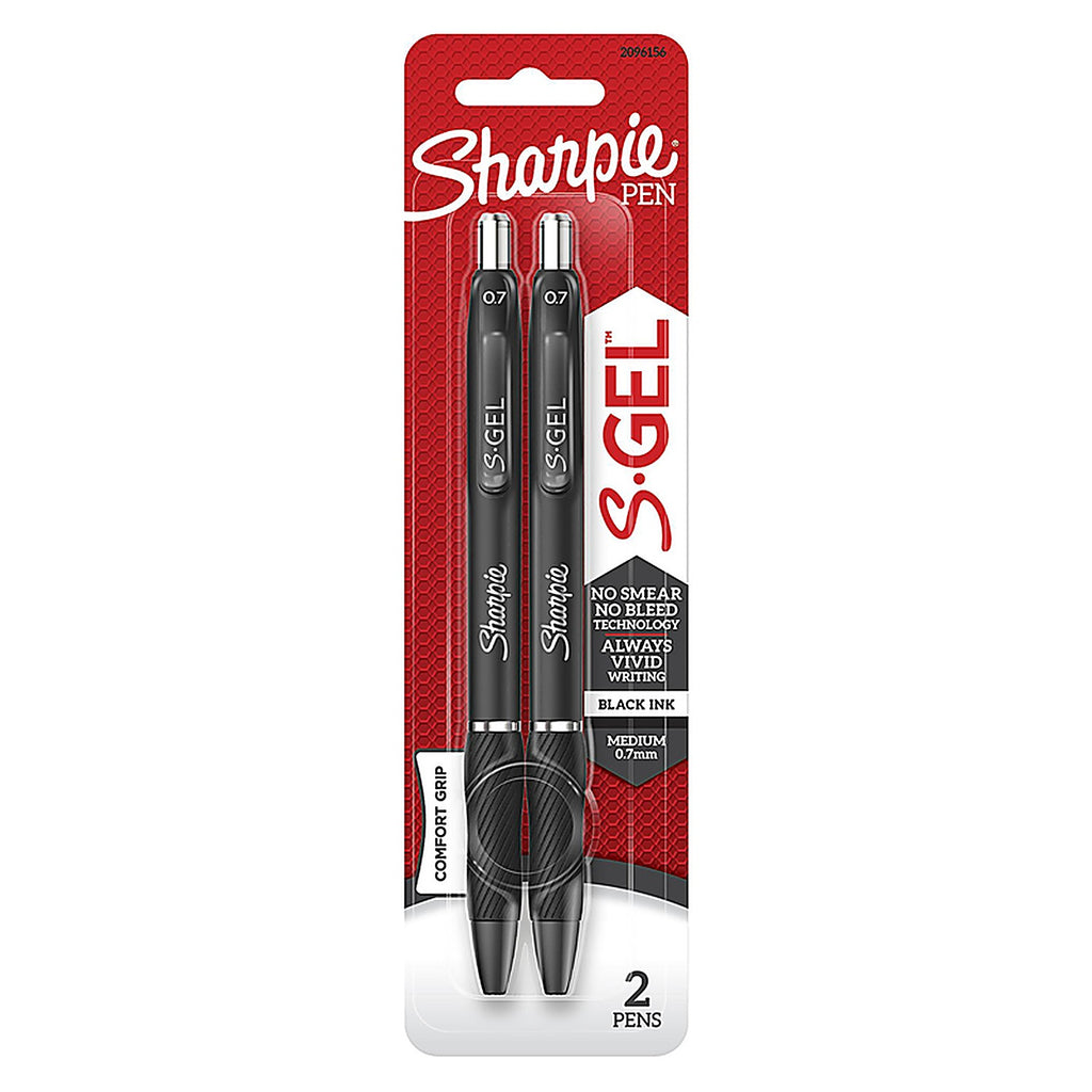 Sharpie 2096156 S-Gel Black Retractable Gel Pen 2/Pack