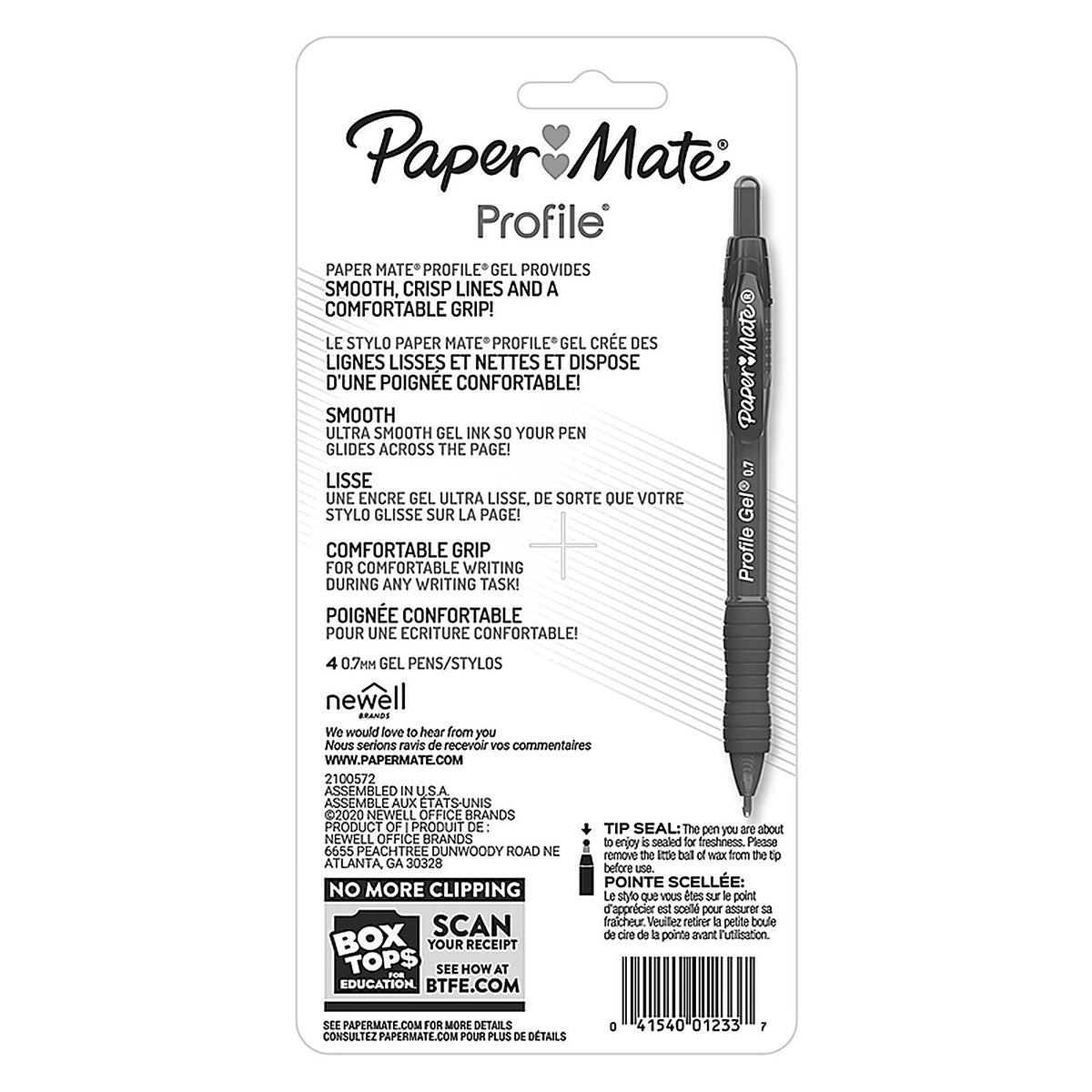Paper Mate 2095469 Profile Gel Assorted Retractable Gel Pen 4/Pack
