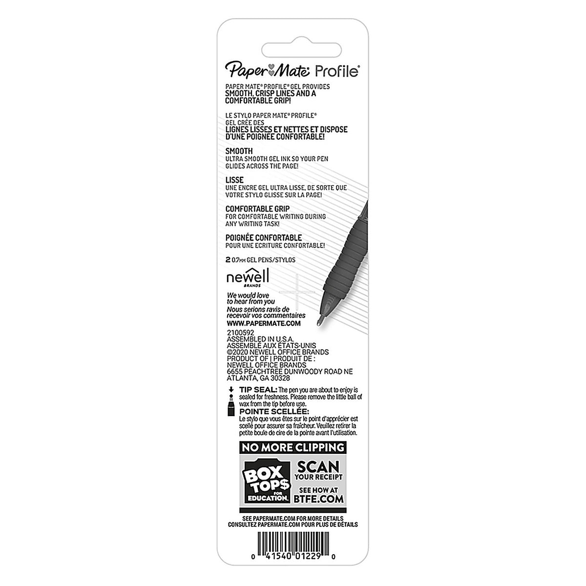 Paper Mate 2095466 Profile Gel Blue Retractable Gel Pen 2/Pack