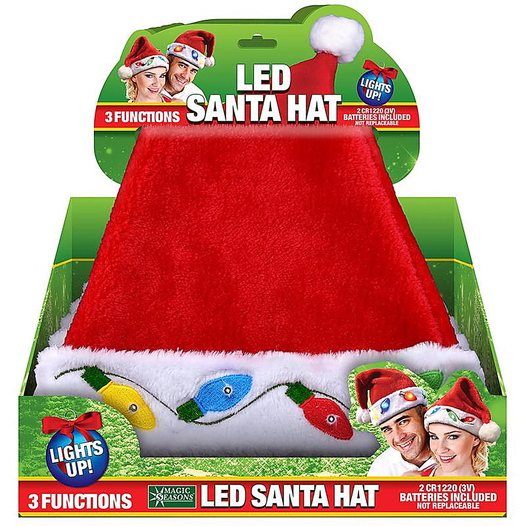 Magic Seasons - 702831 - Christmas LED Santa Hat Plush 1 Piece