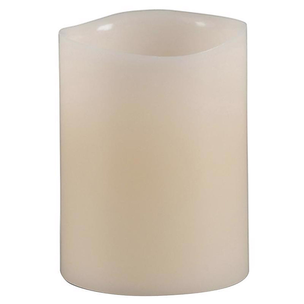 Everlasting Glow - 33075 - Bisque Vanilla Scent Wavy Edge Pillar Flameless Flickering Candle