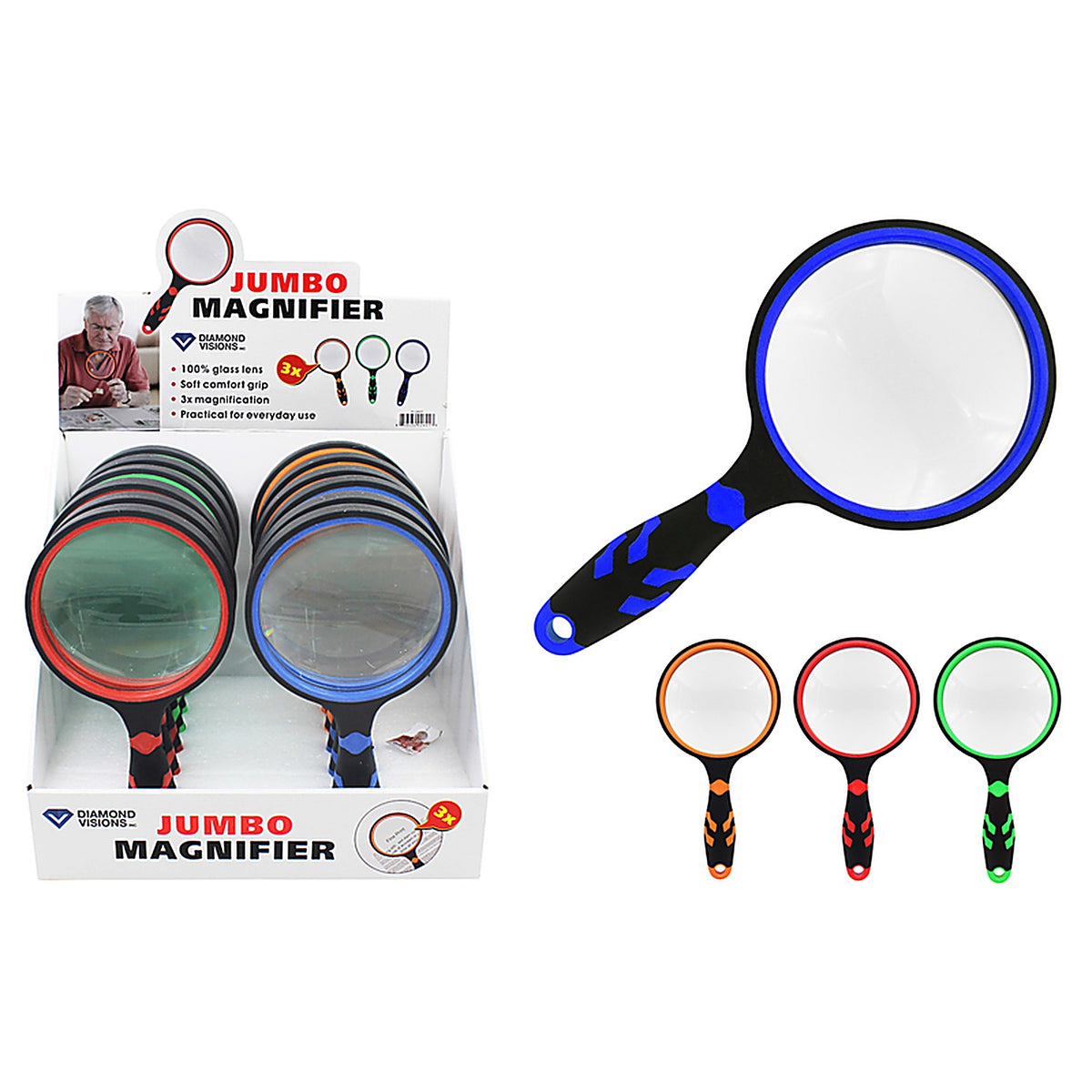 Diamond Visions 256341 Jumbo Magnifying Glass Glass/Plastic 1/pc.