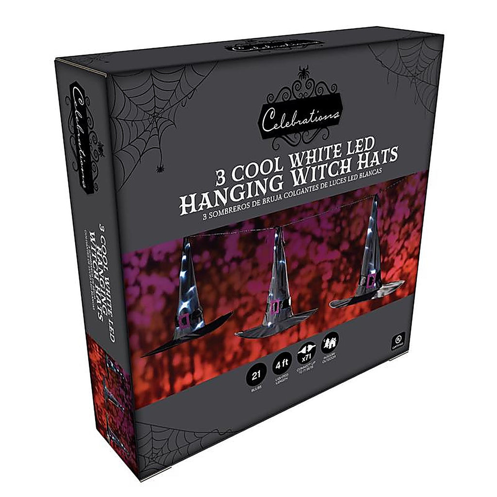 Celebrations - 30045-71 - Cool White 21 CT LED Prelit Witch Hats Lights