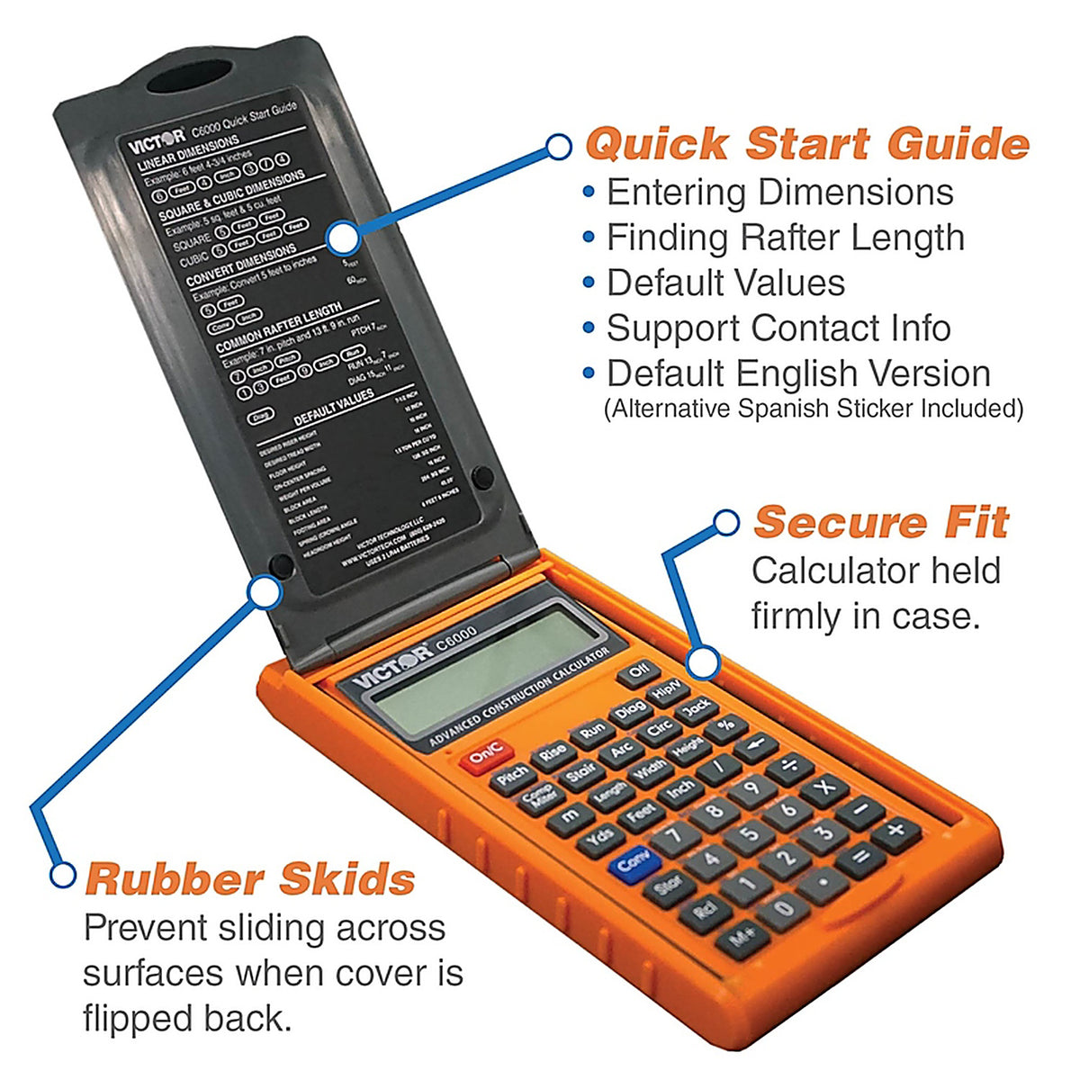 Victor - C6000 - C6000 Orange 8 Digit Construction Calculator