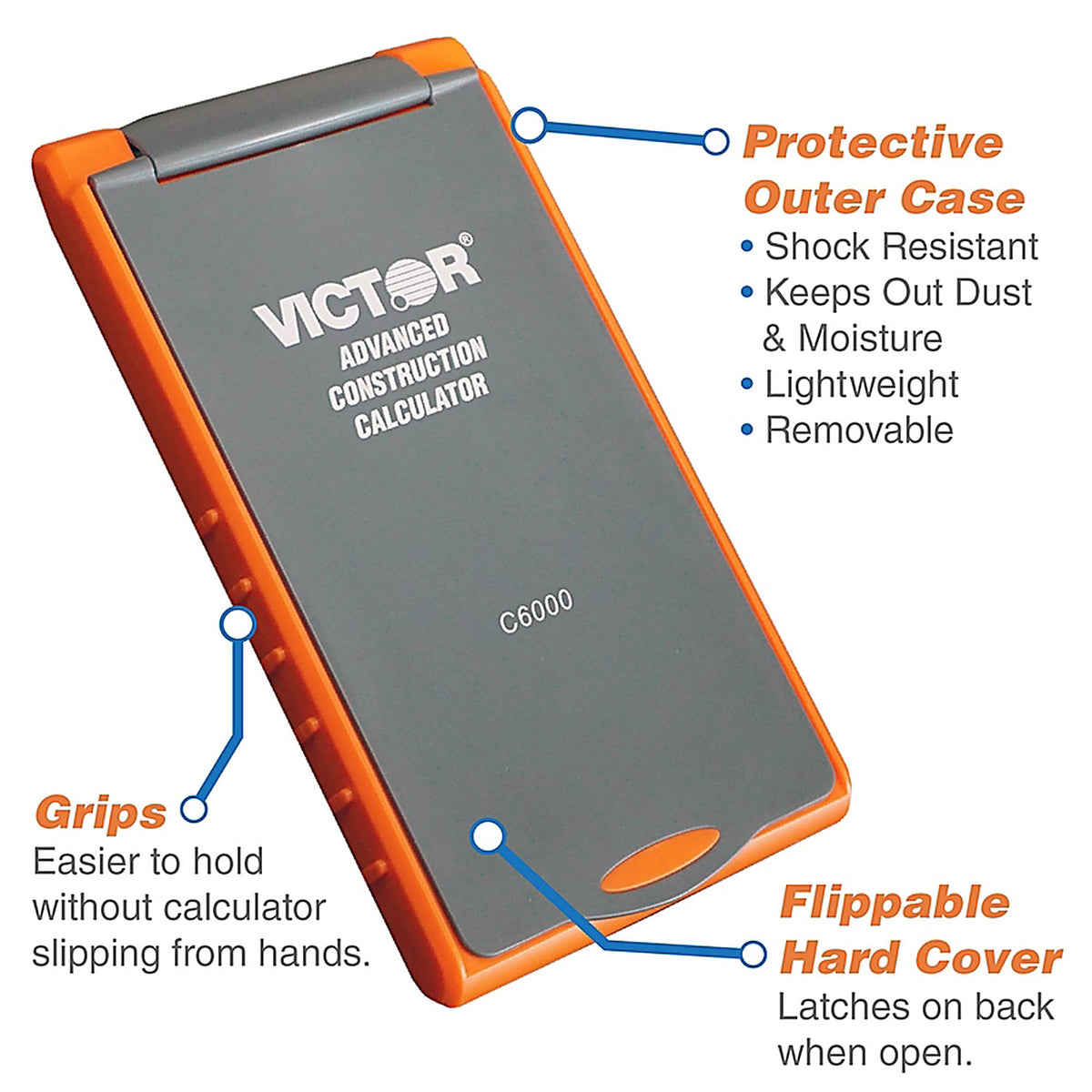 Victor - C6000 - C6000 Orange 8 Digit Construction Calculator
