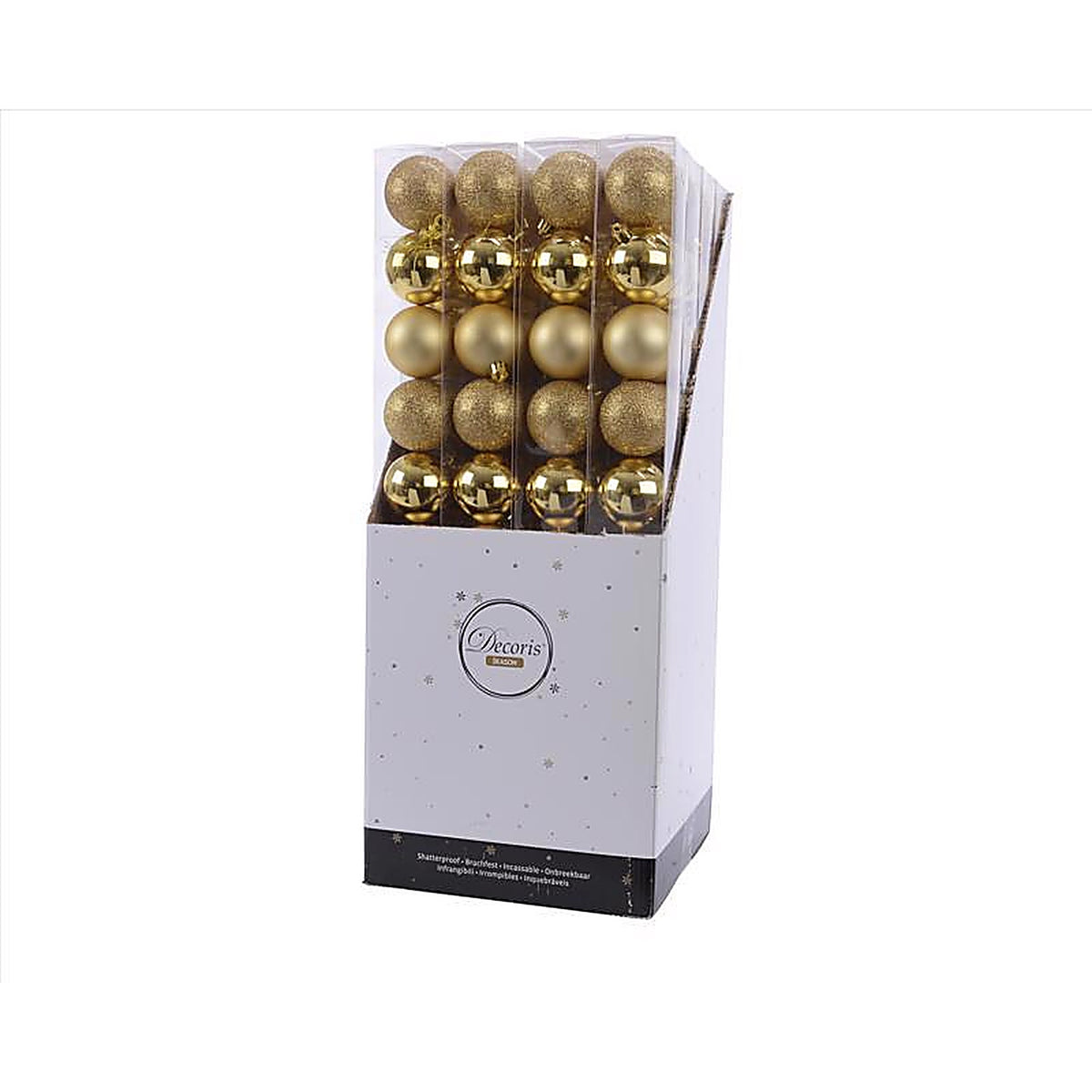Decoris 20170 Gold Shatterproof Baubles Indoor Christmas Decor
