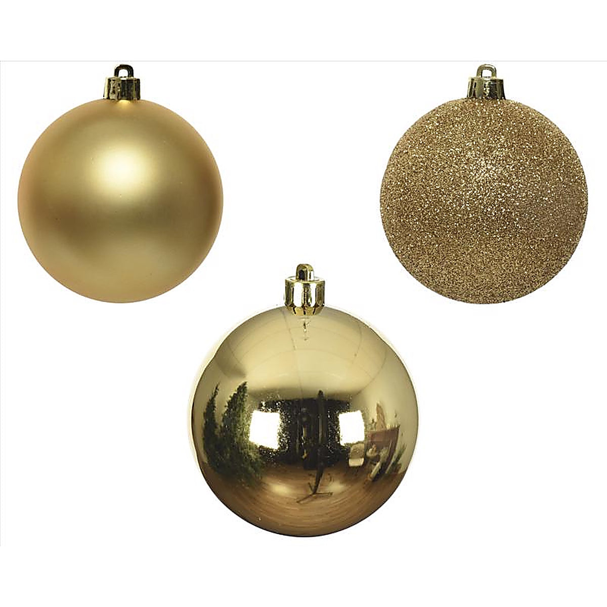 Decoris 20170 Gold Shatterproof Baubles Indoor Christmas Decor