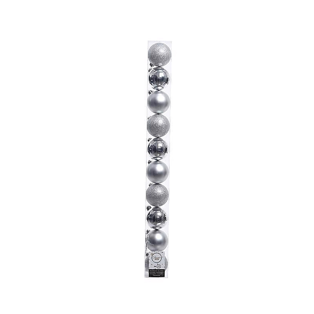 Decoris 20171 Silver Shatterproof Baubles Indoor Christmas Decor