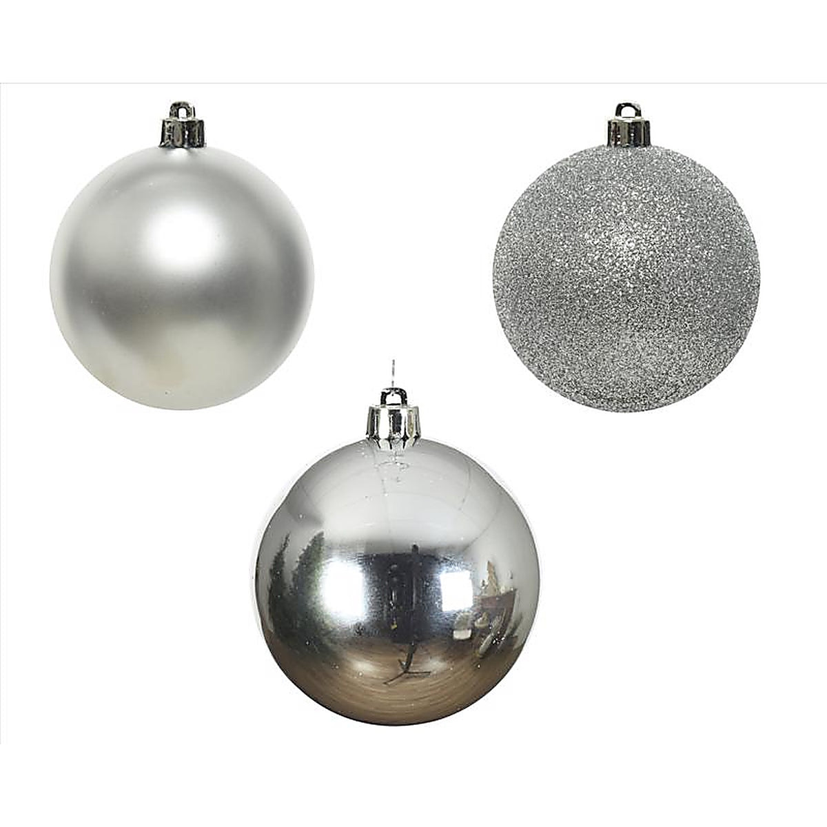 Decoris 20171 Silver Shatterproof Baubles Indoor Christmas Decor