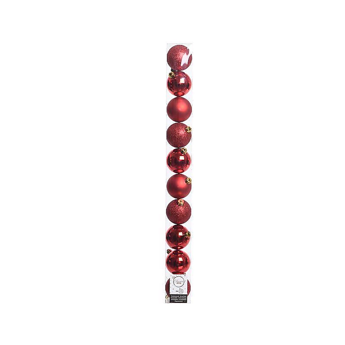 Decoris 20172 Red Shatterproof Baubles Indoor Christmas Decor 2 in.