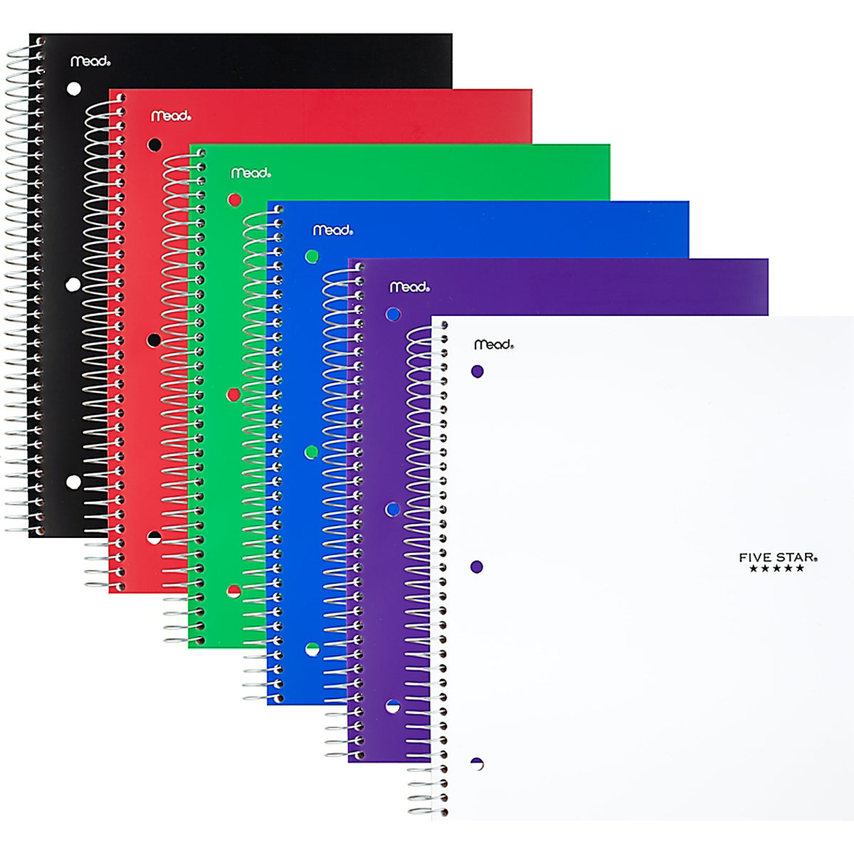 Five Star - 6210 - 8.5 In. W X 11 In. L Spiral Assorted Notebook
