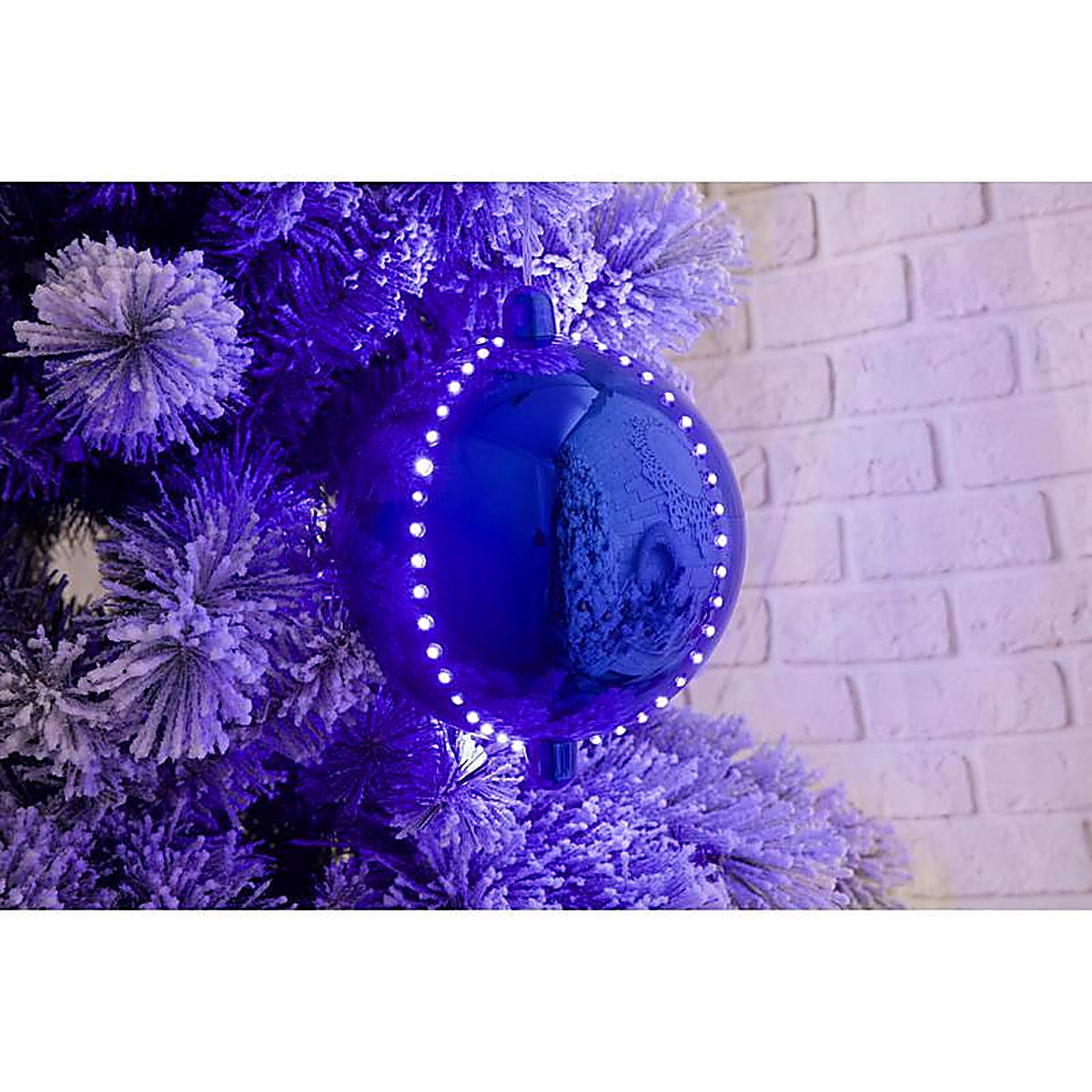 Celebrations ORN6-BLBL Platinum LED Blue 6 in. Lighted Ornament Hanging Decor