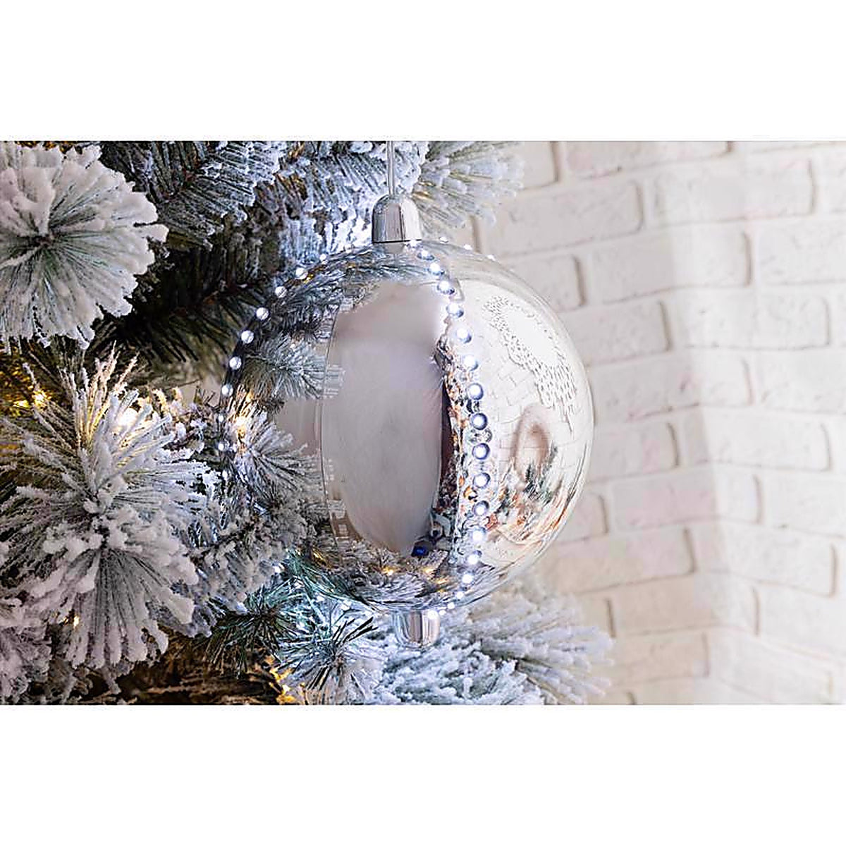 Celebrations - ORN6-SLPW - Platinum LED Pure White Lighted Ornament 6 In. Hanging Decor