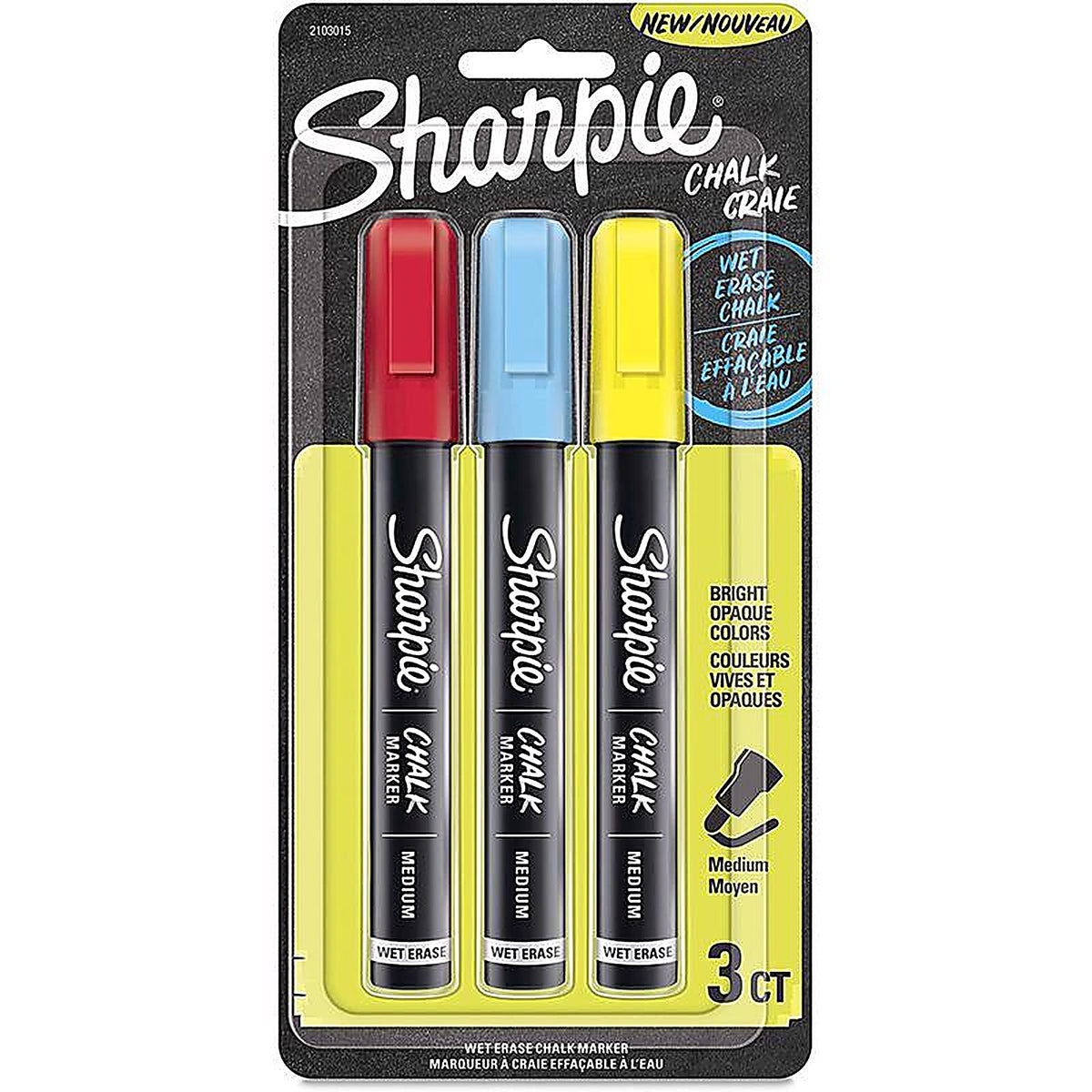 Sharpie 2103015 Assorted Medium Tip Chalk Marker 3/Pack