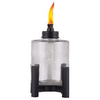 Tiki - 1120062 - Black/Clear Glass/Metal 6.5 In. Elevated Tabletop Torch 1 Piece