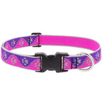 LupinePet - 48553 - Reflective Pink Paws Nylon Dog Adjustable Collar